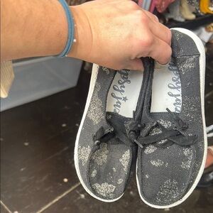 Gypsy jazz cowprint  Black Glitter Shoes